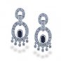14K White Gold Diamond and Sapphire Earrings