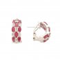 14K White Gold Ruby and Diamond Earrings