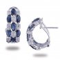 14K White Gold Sapphire and Diamond Earrings