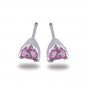 14K White Gold Pink Sapphire Stud Earrings