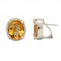 14K White Gold Yellow Sapphire and Citrine and Diamond Earrings