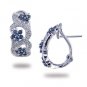 14K White Gold Diamond and Sapphire Earrings