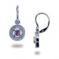 14K White Gold Diamond and Pink Sapphire Earrings