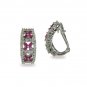 14K White Gold Ruby and Diamond Earrings