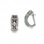 14K White Gold Sapphire and Diamond Earrings