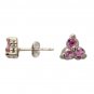 14K White Gold Pink Sapphire Earrings