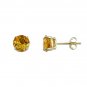 14K Round 7mm Citrine Stud Earring