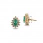 14K Gold Emerald and Diamond Earrings