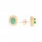 14K Gold Emerald and Diamond Earrings