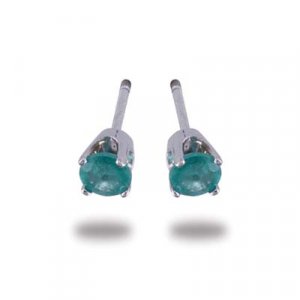 14K Gold Emerald Stud Earrings