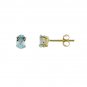 14K Oval 6x4 Aquamarine Stud Earring