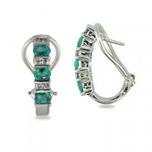 14K Emerald and Diamond Earrings