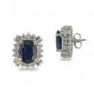 14K Gold Sapphire and Diamond Earrings