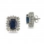 14K Gold Sapphire and Diamond Earrings