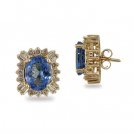 14K Gold Tanzanite and Diamond Earrings
