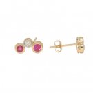 14K Gold Ruby and Diamond Earrings