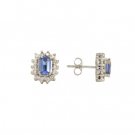 14K Gold Tanzanite and Diamond Earrings