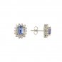 14K Gold Tanzanite and Diamond Earrings