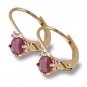 14K Gold Ruby and Diamond Earrings