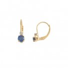 14K Gold Sapphire and Diamond Earrings