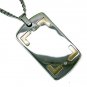 14K Gold and Stainless Steel Men's Diamond Dog Tag Necklace