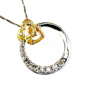 14K Two Tone Diamond Necklace