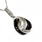 14K White Gold Diamond and Black Diamond Pendant