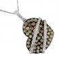 14K Diamond and Brown Diamond Heart Necklace