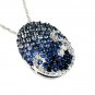 14K White Gold Diamond And Sapphire Necklace