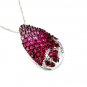 14K White Gold Diamond and Pink Sapphire And Ruby Necklace