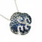 14K White Gold Diamond and Sapphire Necklace