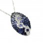 14K White Gold Diamond And Sapphire Necklace