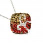14K White Gold Diamond and Fancy Sapphire Necklace