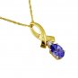 14K Yellow gold Diamond and Sapphire Necklace