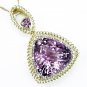 14K Yellow Gold Diamond and Amethyst Necklace