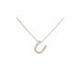 14K White Gold Diamond Initial U Necklace