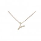 14K White Gold Diamond Initial Y Necklace