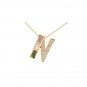 14K Gold Diamond and Mother of Pearl Initial N Necklace