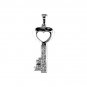 14K White Gold Diamond Key Pendant