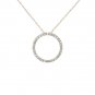 14K White Gold Diamond Circle Pendant