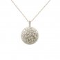 14K White Gold Diamond Circle Shape Pendant