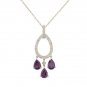 14K White Gold Diamond and Amethyst Pendant