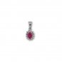 14K White Gold White Gold Ruby and Diamond Pendant