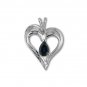 14K White Gold Sapphire Heart Pendant