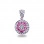 14K White Gold Diamond and Pink Sapphire Pendant