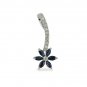 14K White Gold Diamond and Sapphire Pendant