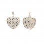 14K White Gold Sapphire and Diamond Heart Locket