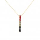 14K Yellow Gold Red White and Blue Pendant