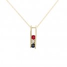14K Yellow Gold Red White Blue Pendant