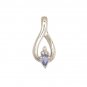 14K Gold Diamond and Tanzanite Pendant